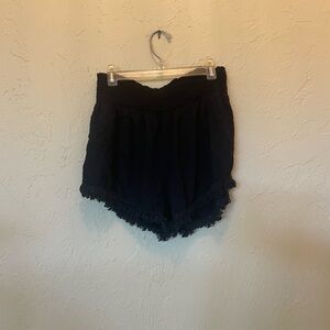Roxy Black High Waist Lace Trim Shorts